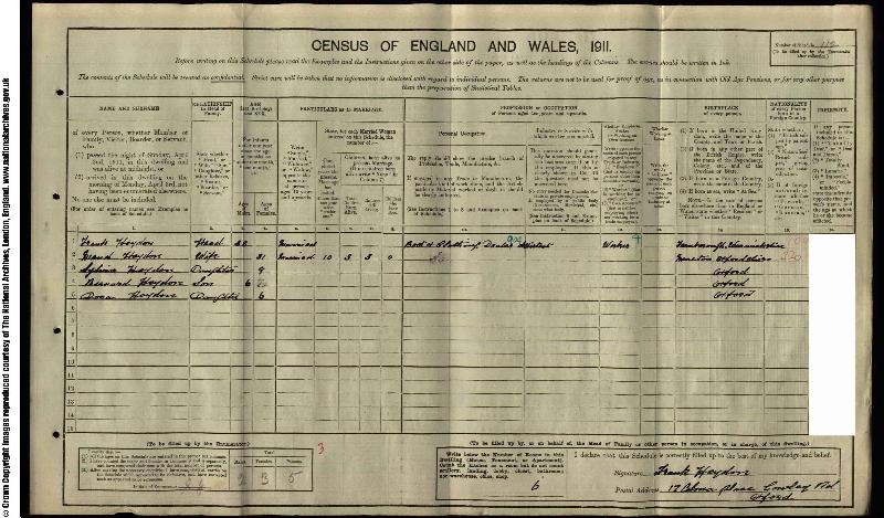 Heydon (Maud nee Gurden) 1911 Census